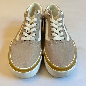 Vans Low Top Platform Sneakers, Taupe, Women’s size 7